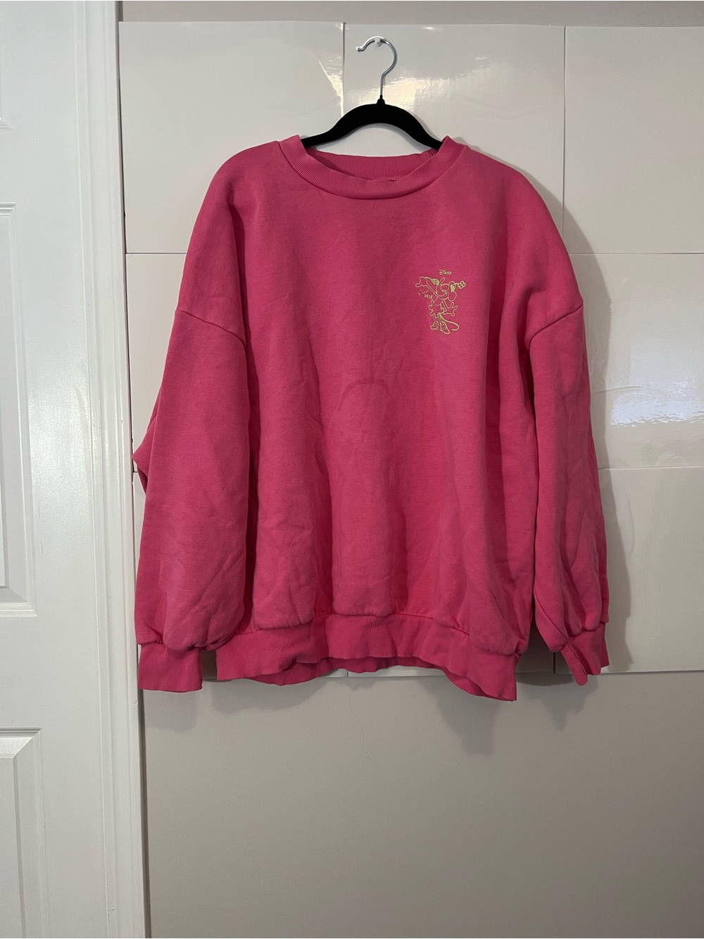 Disney x Skinnydip Minnie Mouse Oversized Sweatshirt in a vibrant hot pink,mediu
